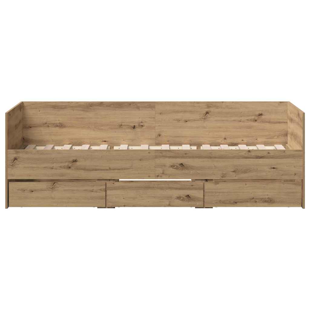 Tagesbett mit Kopfteil Artisan-Eiche 90 x 200 cm Holzwerkstoff