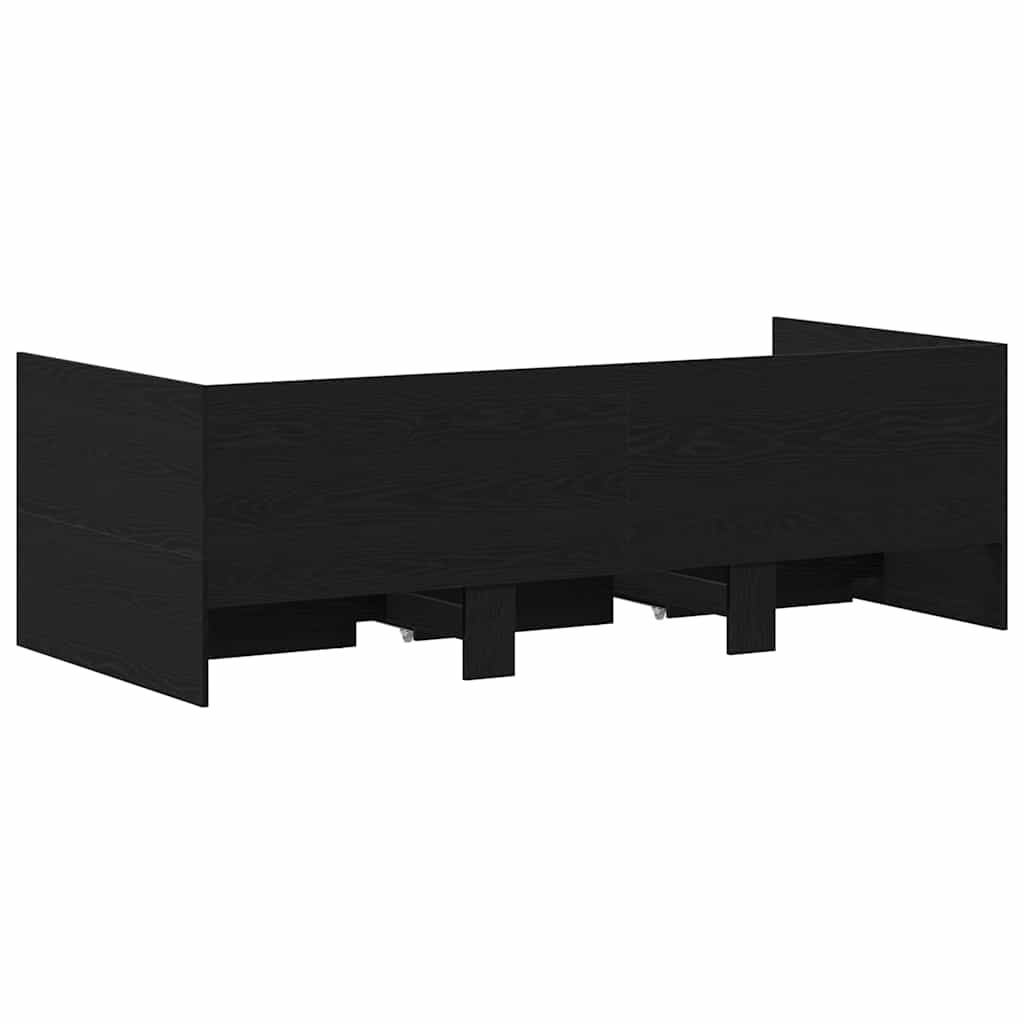 Tagesbett Schwarz Eichen-Optik 90 x 200 cm Holzwerkstoff
