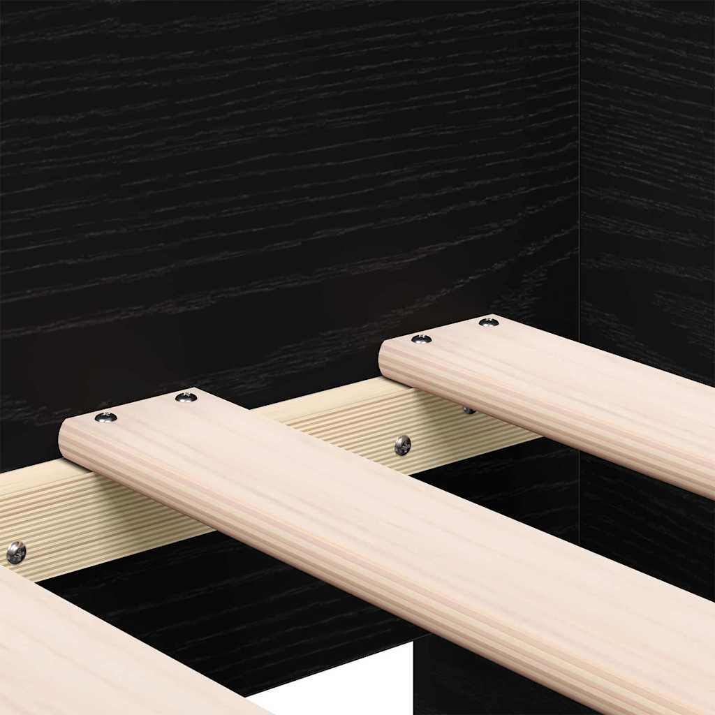 Tagesbett Schwarz Eichen-Optik 90 x 190 cm Holzwerkstoff