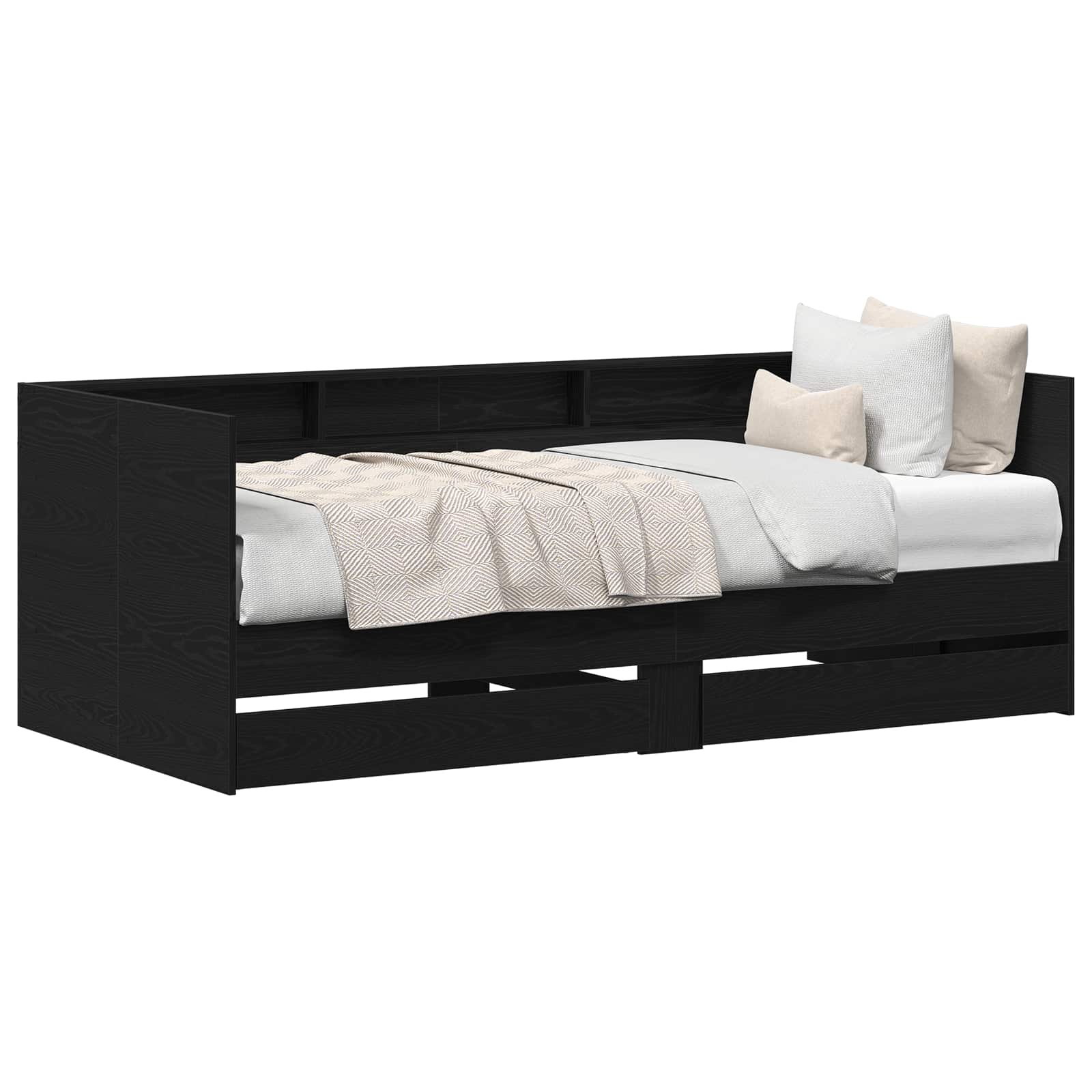 Tagesbett Schwarz Eichen-Optik 90 x 200 cm Holzwerkstoff