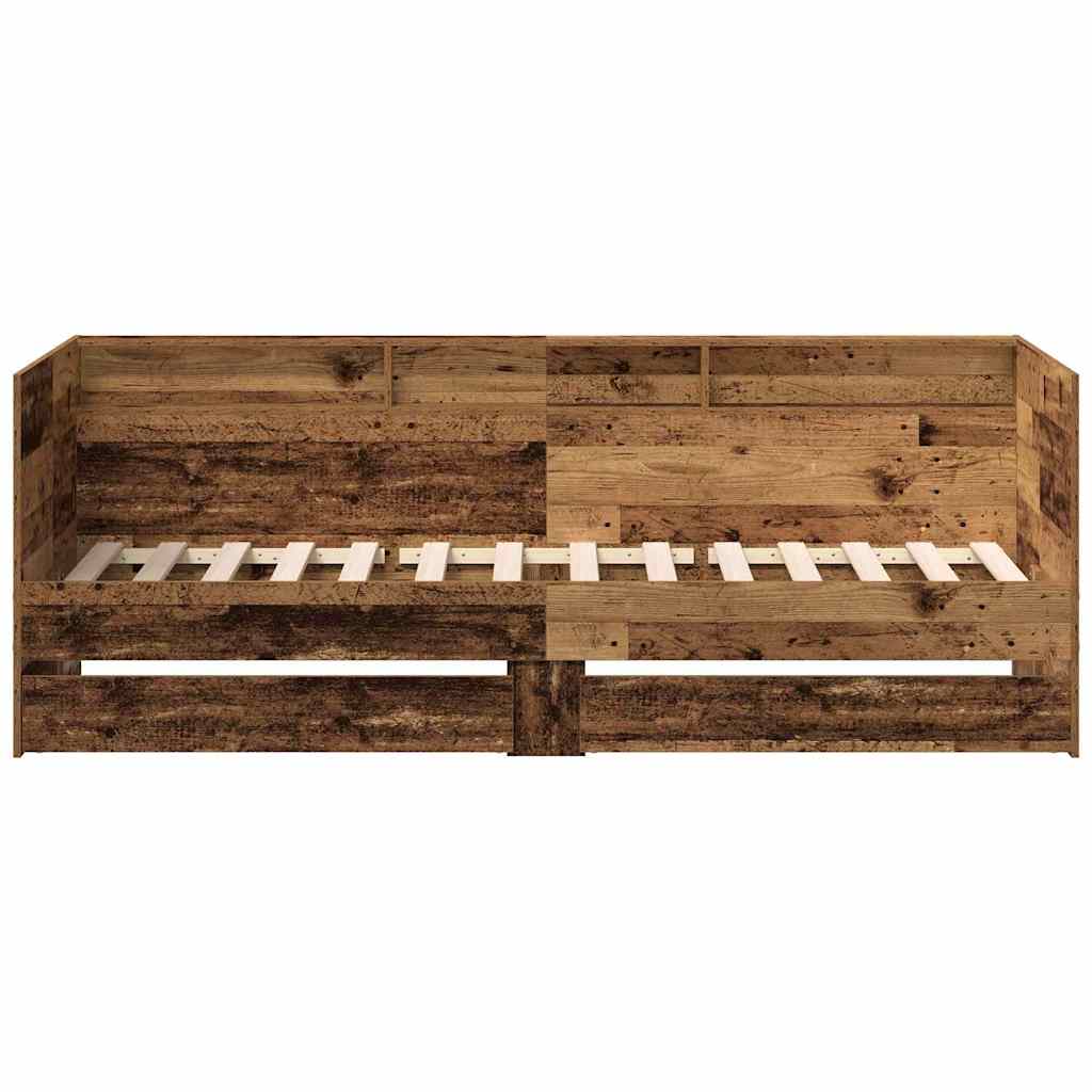 Tagesbett mit Schubladen Altholz 75 x 190 cm Holzwerkstoff