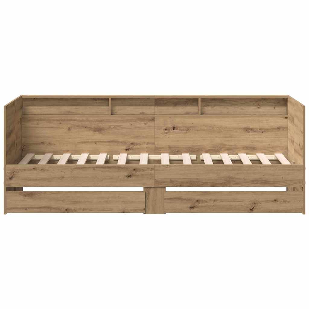 Tagesbett mit Regal Artisan-Eiche 75 x 190 cm Holzwerkstoff