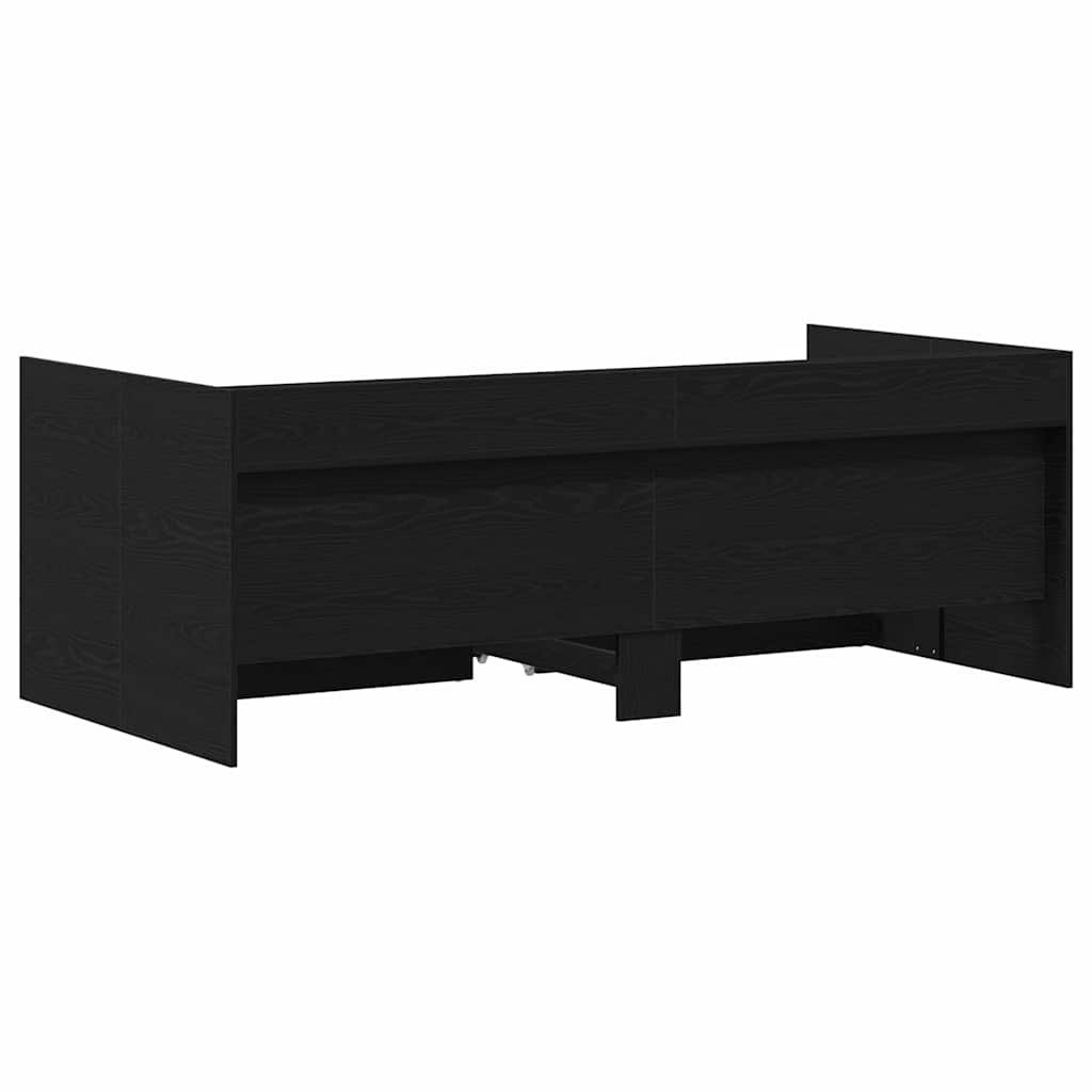 Tagesbett Schwarz Eichen-Optik 75 x 190 cm Holzwerkstoff