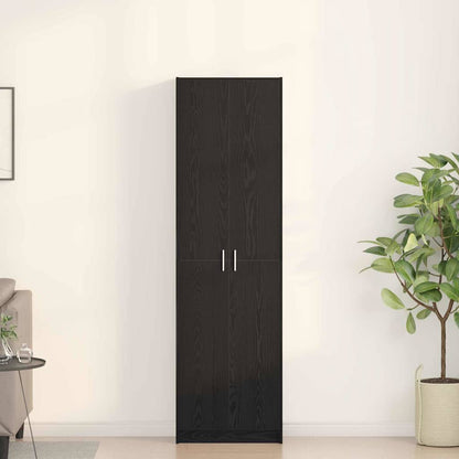 Kleiderschrank Schwarz Eichen-Optik 55 x 25 x 189 cm