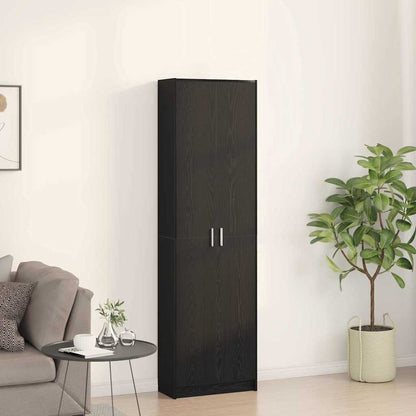 Kleiderschrank Schwarz Eichen-Optik 55 x 25 x 189 cm