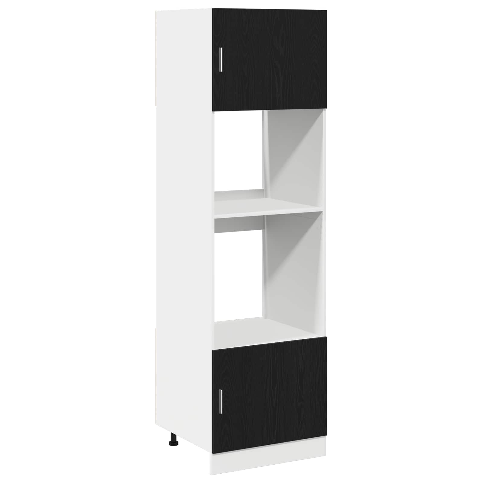 Hängeschrank Schwarz Eichen-Optik 60 x 57 x 207 cm