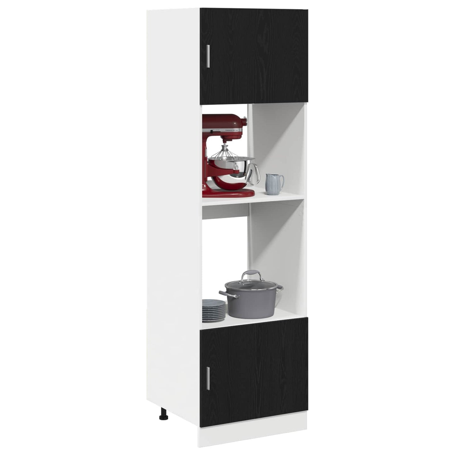 Hängeschrank Schwarz Eichen-Optik 60 x 57 x 207 cm