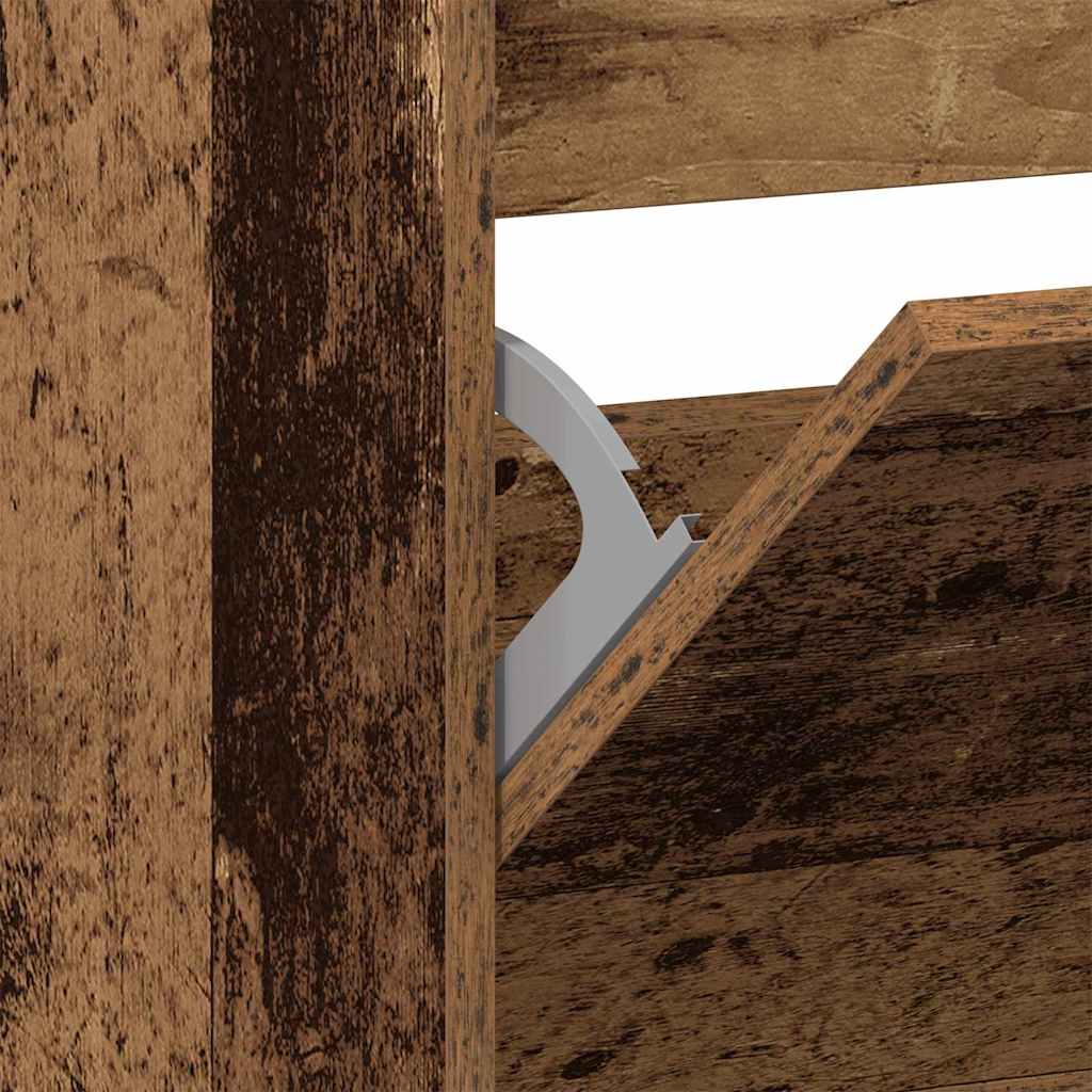 Schuhschrank mit Tür Altholz 80 x 21 x 163.5 cm Holzwerkstoff