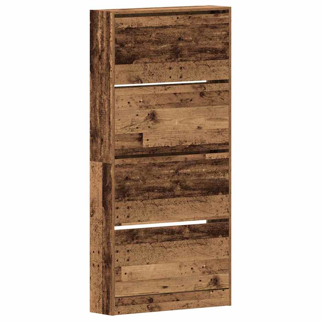 Schuhschrank 80 x 21 x 163,5 cm Holzwerkstoff Altholz