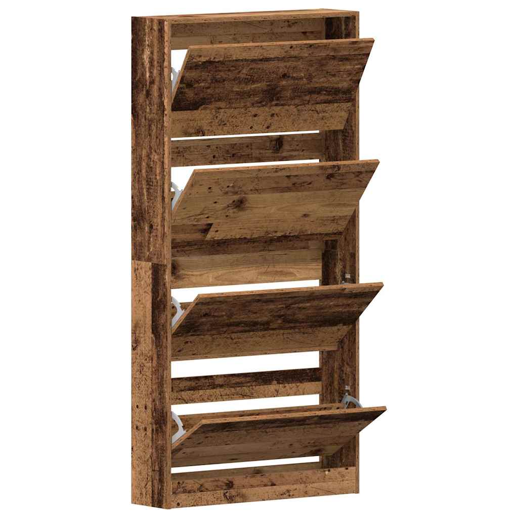 Schuhschrank 80 x 21 x 163,5 cm Holzwerkstoff Altholz