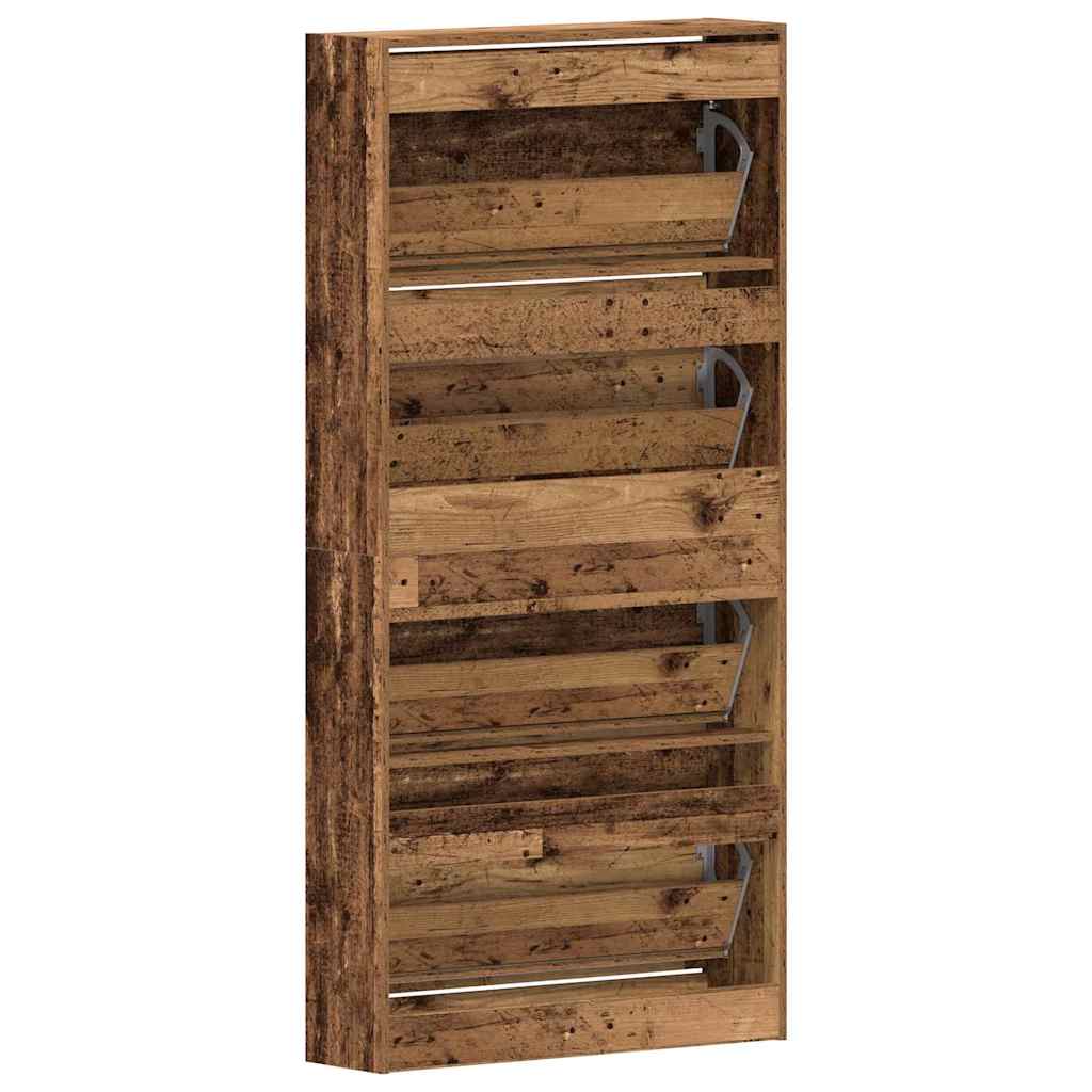 Schuhschrank 80 x 21 x 163,5 cm Holzwerkstoff Altholz