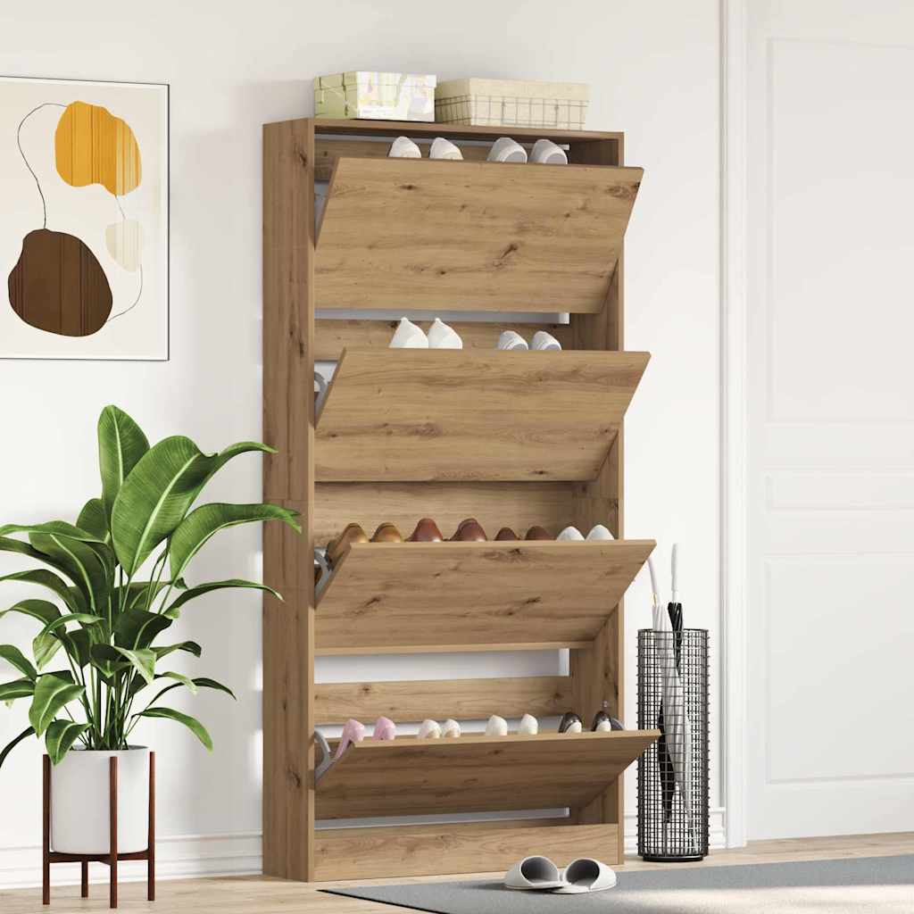 Schuhschrank 80 x 21 x 163,5 cm Holzwerkstoff Artisan-Eiche