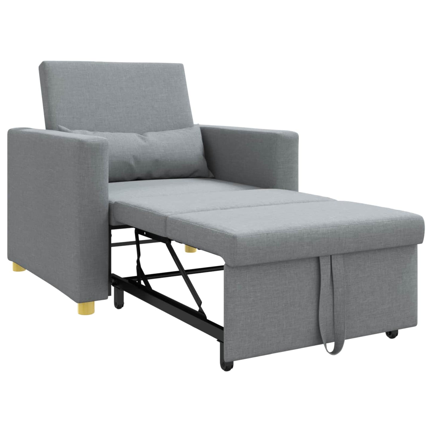 Pull out Sofa Bed Single Hellgrau 90 x 165 x 87 cm Stoff