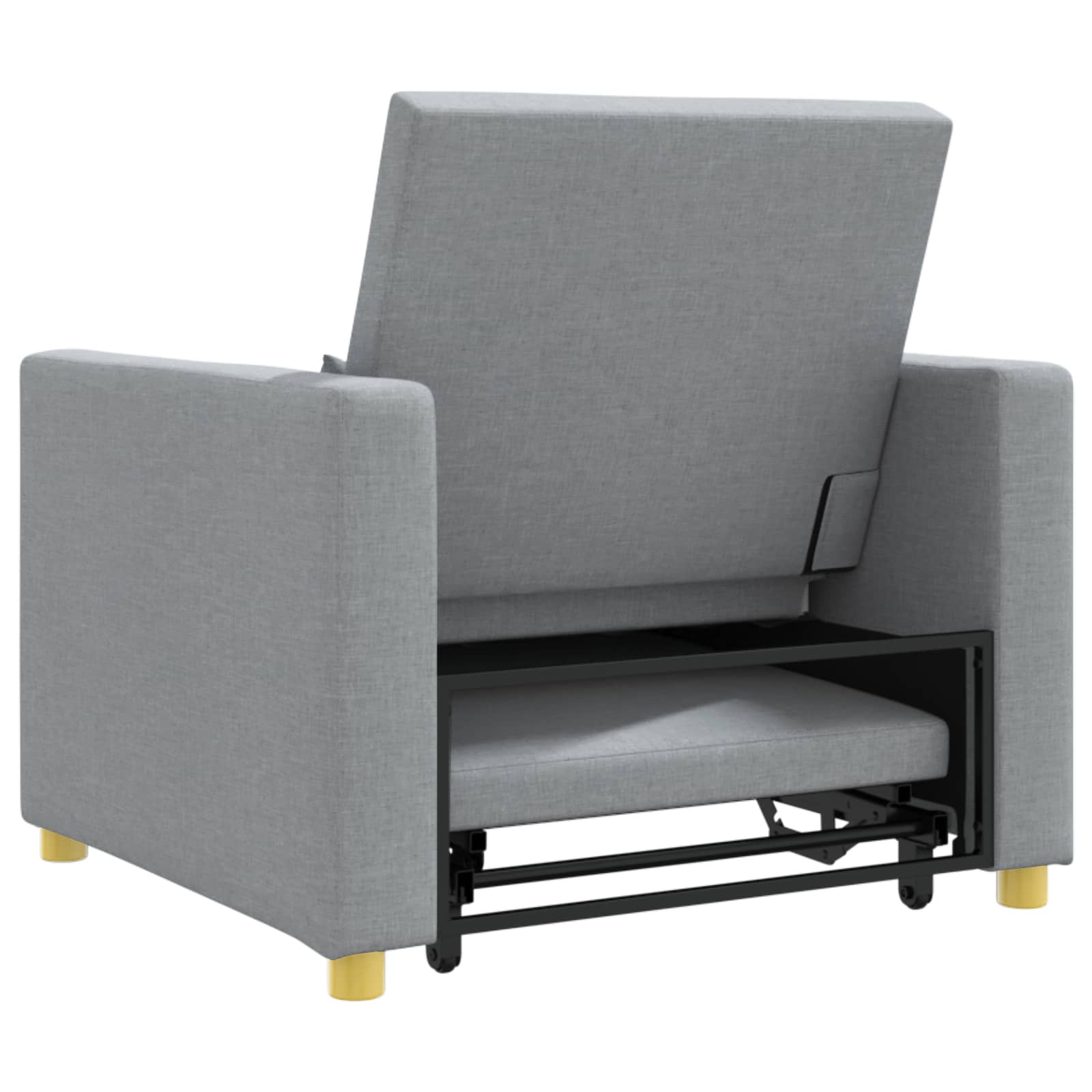 Pull out Sofa Bed Single Hellgrau 90 x 165 x 87 cm Stoff
