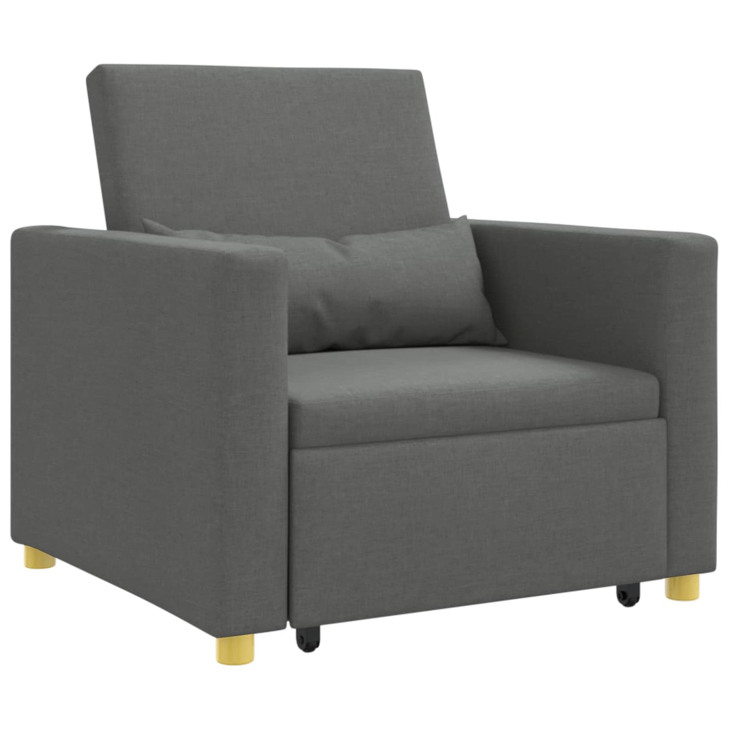 Pull out Sofa Bed Single Dunkelgrau 90 x 165 x 87 cm Stoff