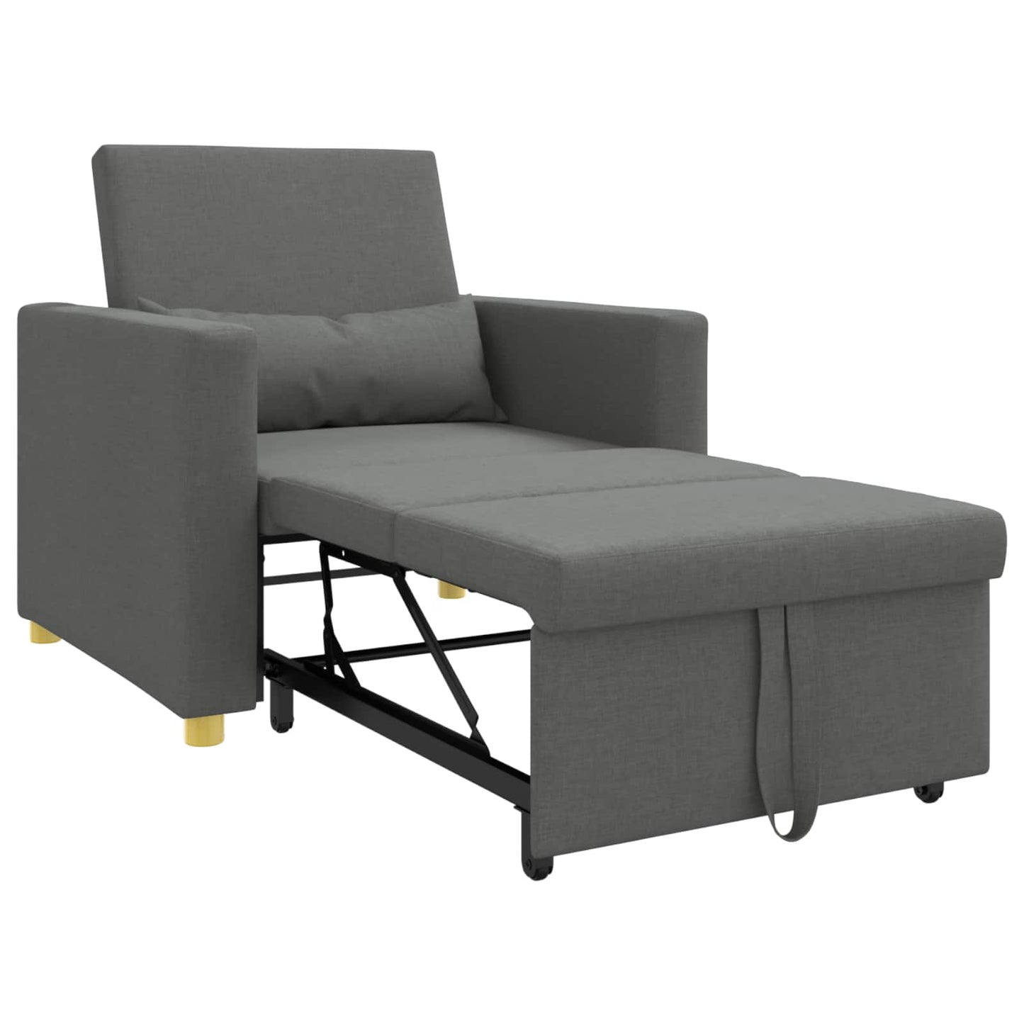 Pull out Sofa Bed Single Dunkelgrau 90 x 165 x 87 cm Stoff