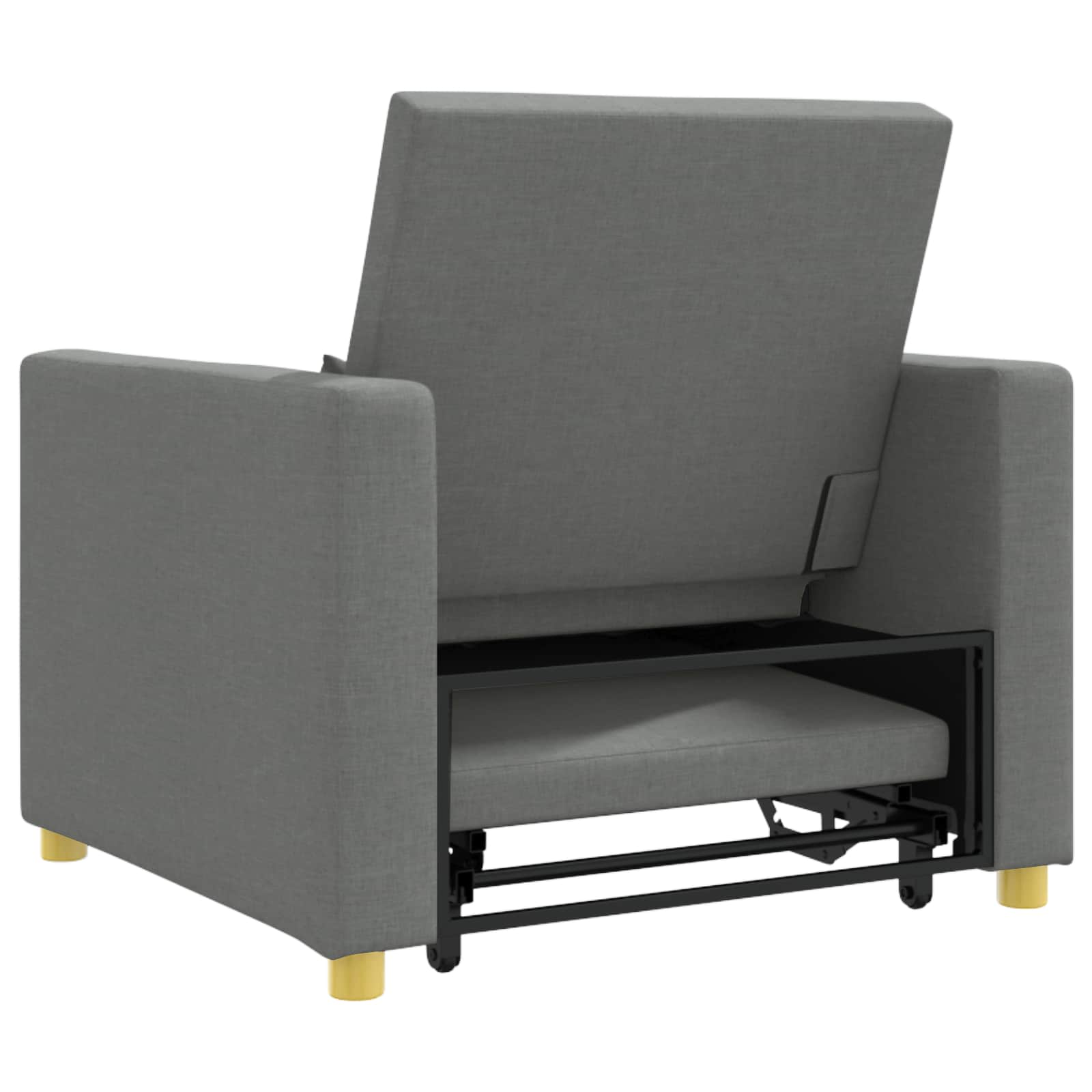 Pull out Sofa Bed Single Dunkelgrau 90 x 165 x 87 cm Stoff