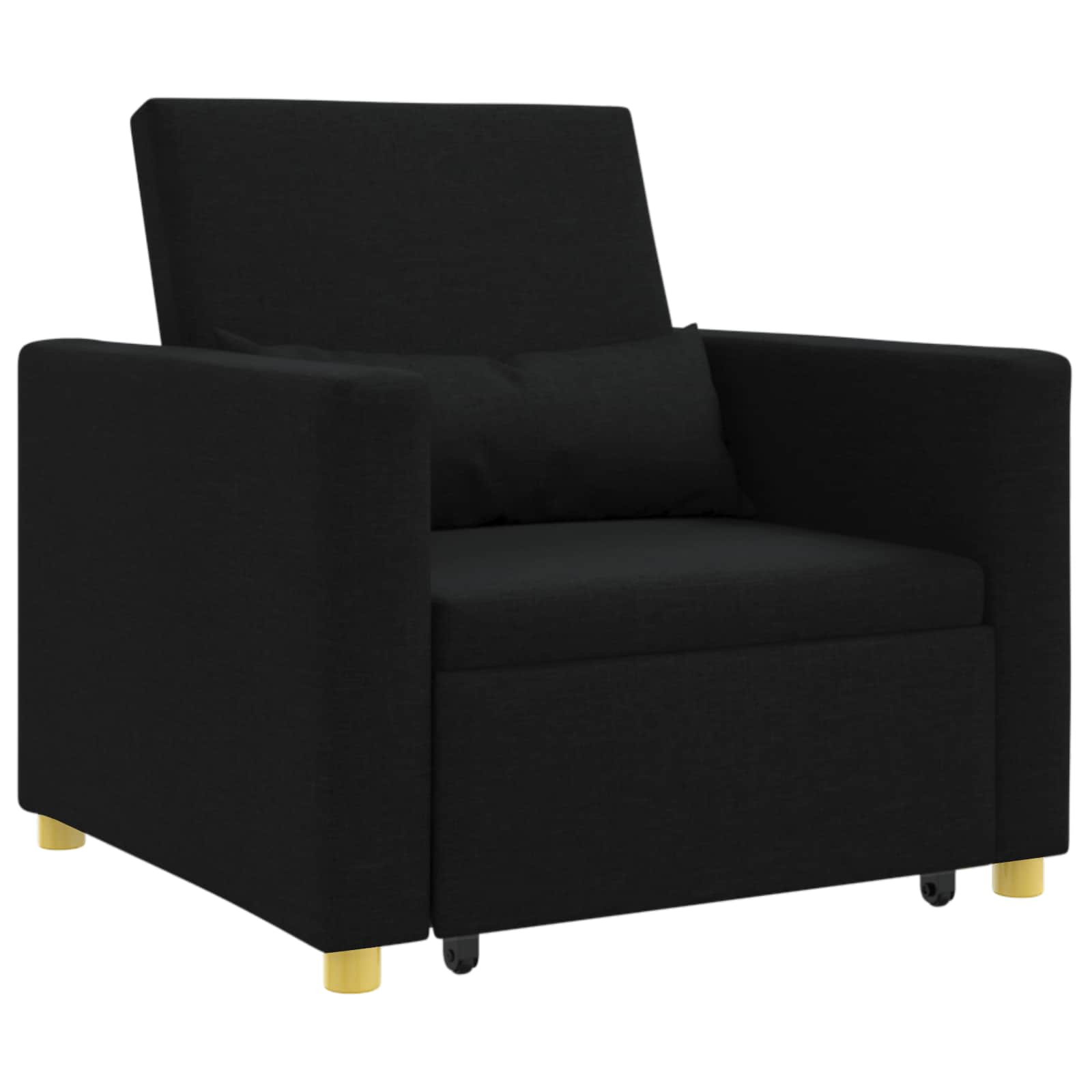 Pull out Sofa Bed Single Mit Rad Schwarz 90 x 165 x 87 cm Stoff