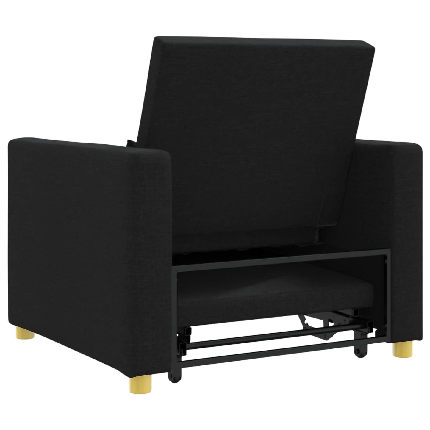 Pull out Sofa Bed Single Mit Rad Schwarz 90 x 165 x 87 cm Stoff