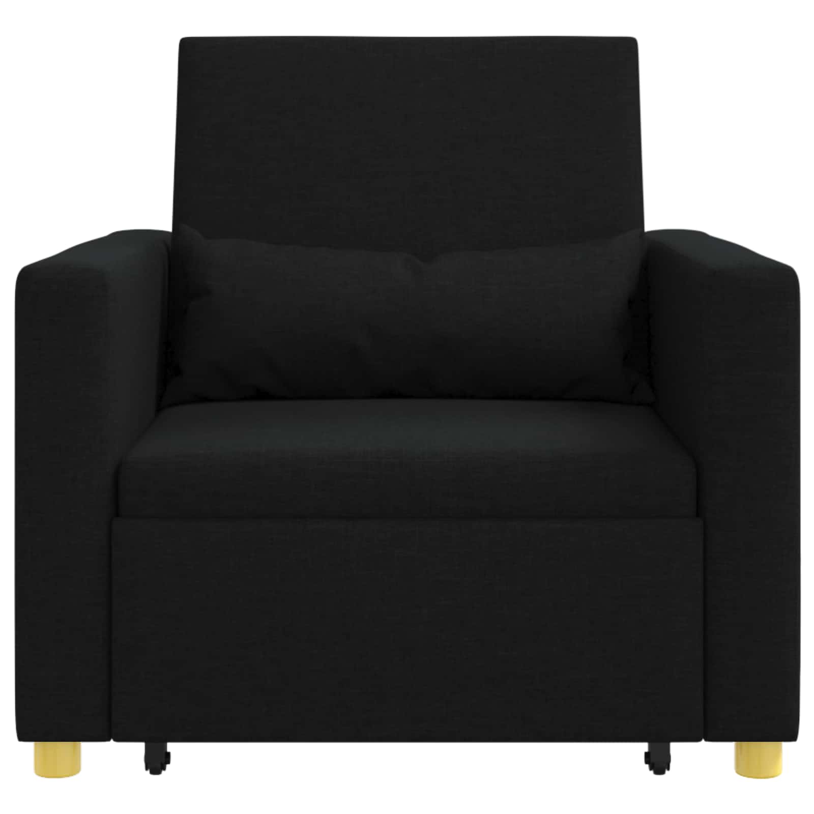 Pull out Sofa Bed Single Mit Rad Schwarz 90 x 165 x 87 cm Stoff
