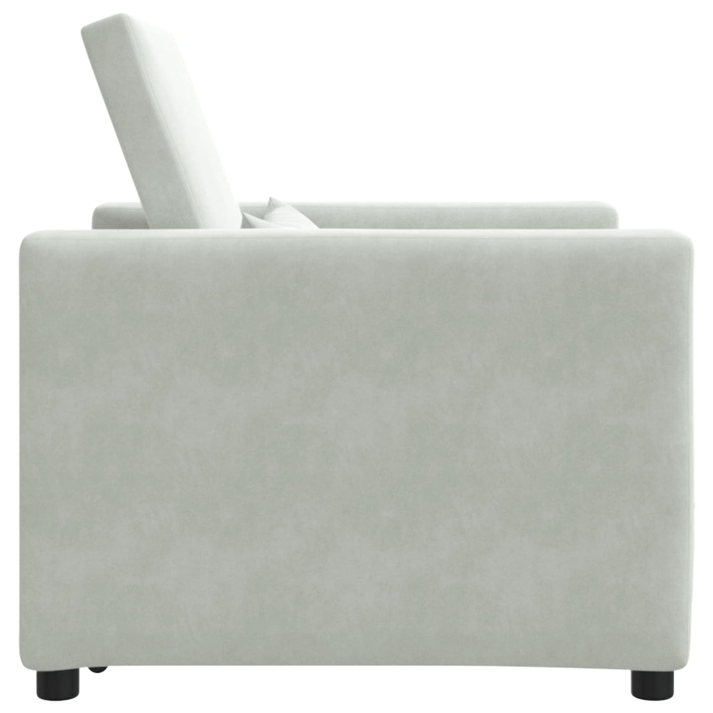 Pull out Sofa Bed Single mit Rädern Hellgrau Samt