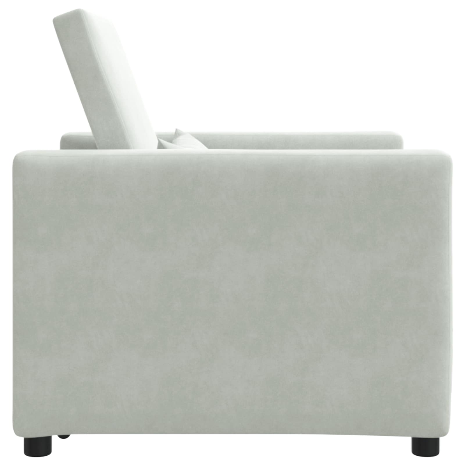 Pull out Sofa Bed Single mit Rädern Hellgrau Samt
