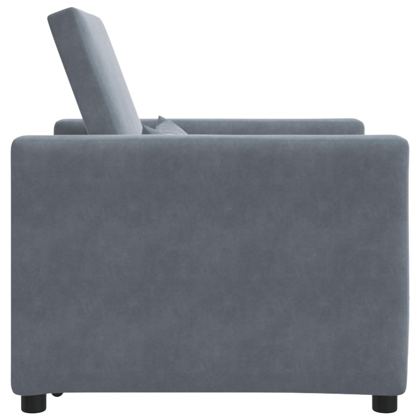 Pull out Sofa Bed Single mit Rädern Dunkelgrau Samt