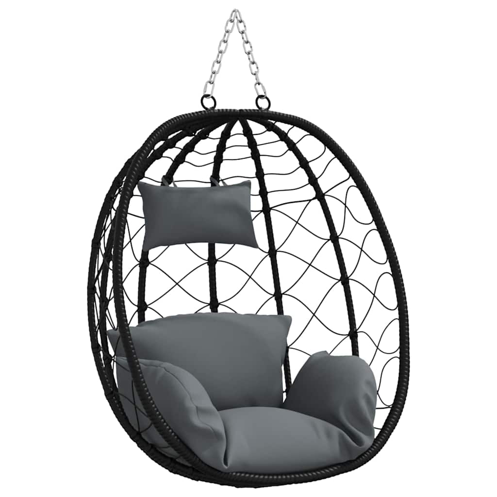 Hängendes Ei-Stuhl Poly-Rattan 91 x 54,5 x 107 cm Anthrazit