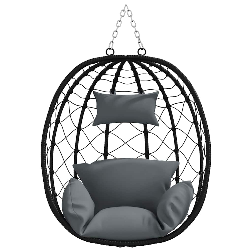 Hängendes Ei-Stuhl Poly-Rattan 91 x 54,5 x 107 cm Anthrazit