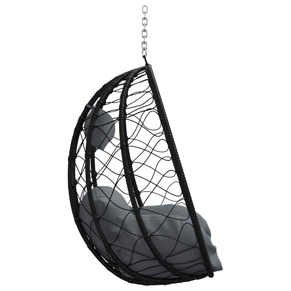Hängendes Ei-Stuhl Poly-Rattan 91 x 54,5 x 107 cm Anthrazit