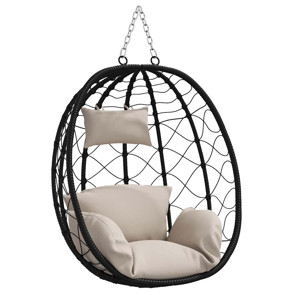 Hängendes Ei-Stuhl Taupe 91,5 x 54,5 x 107 cm Poly-Rattan