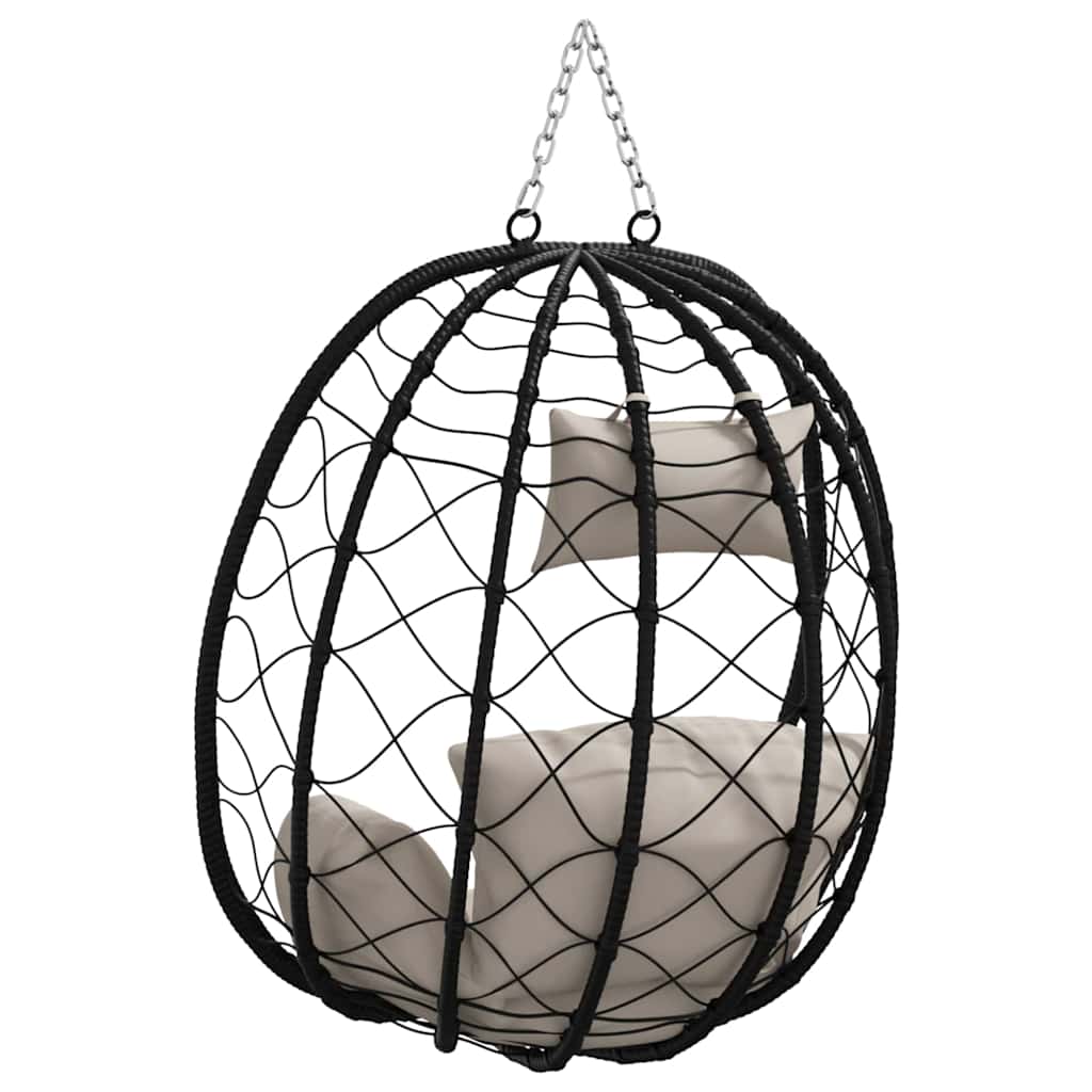 Hängendes Ei-Stuhl Taupe 91,5 x 54,5 x 107 cm Poly-Rattan