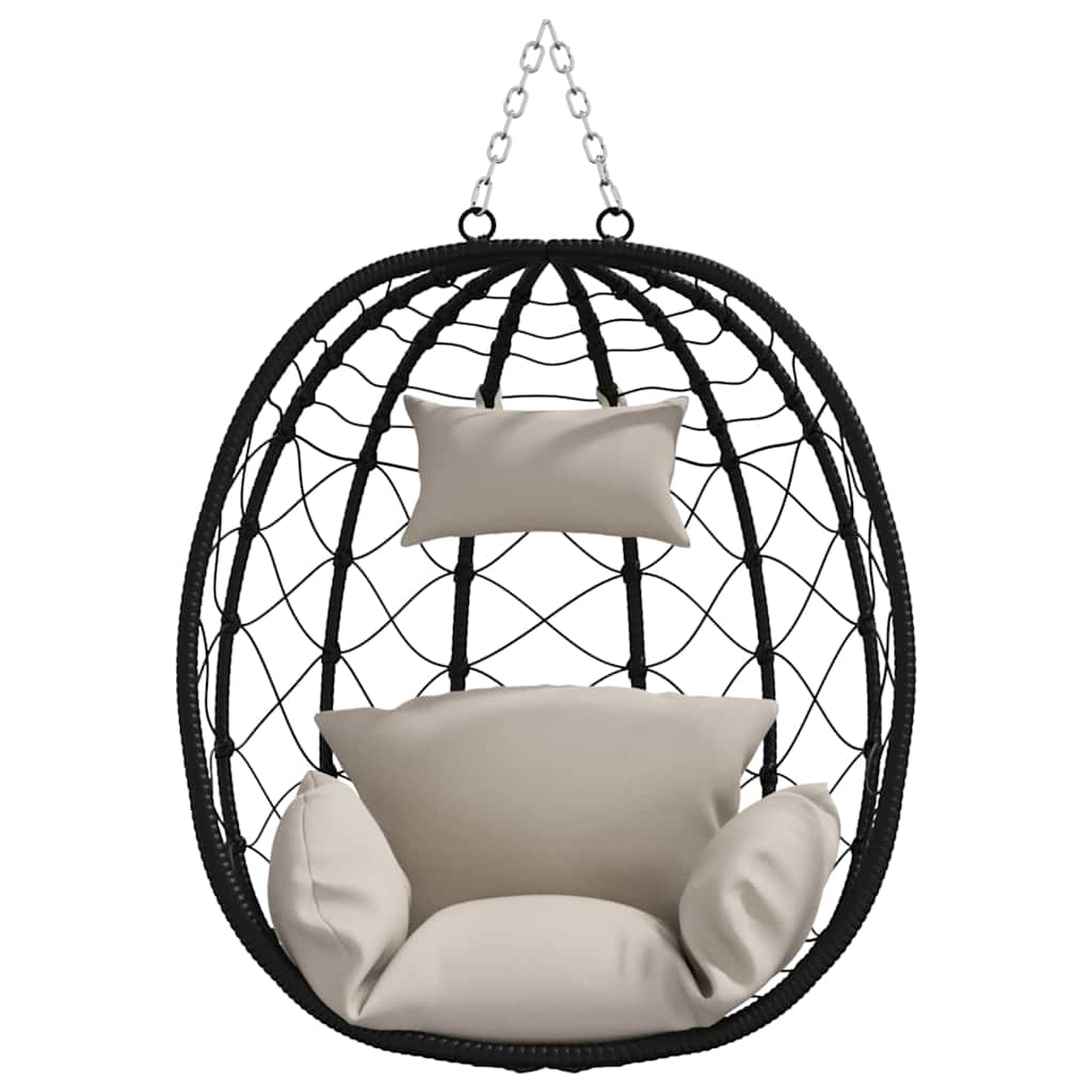 Hängendes Ei-Stuhl Taupe 91,5 x 54,5 x 107 cm Poly-Rattan