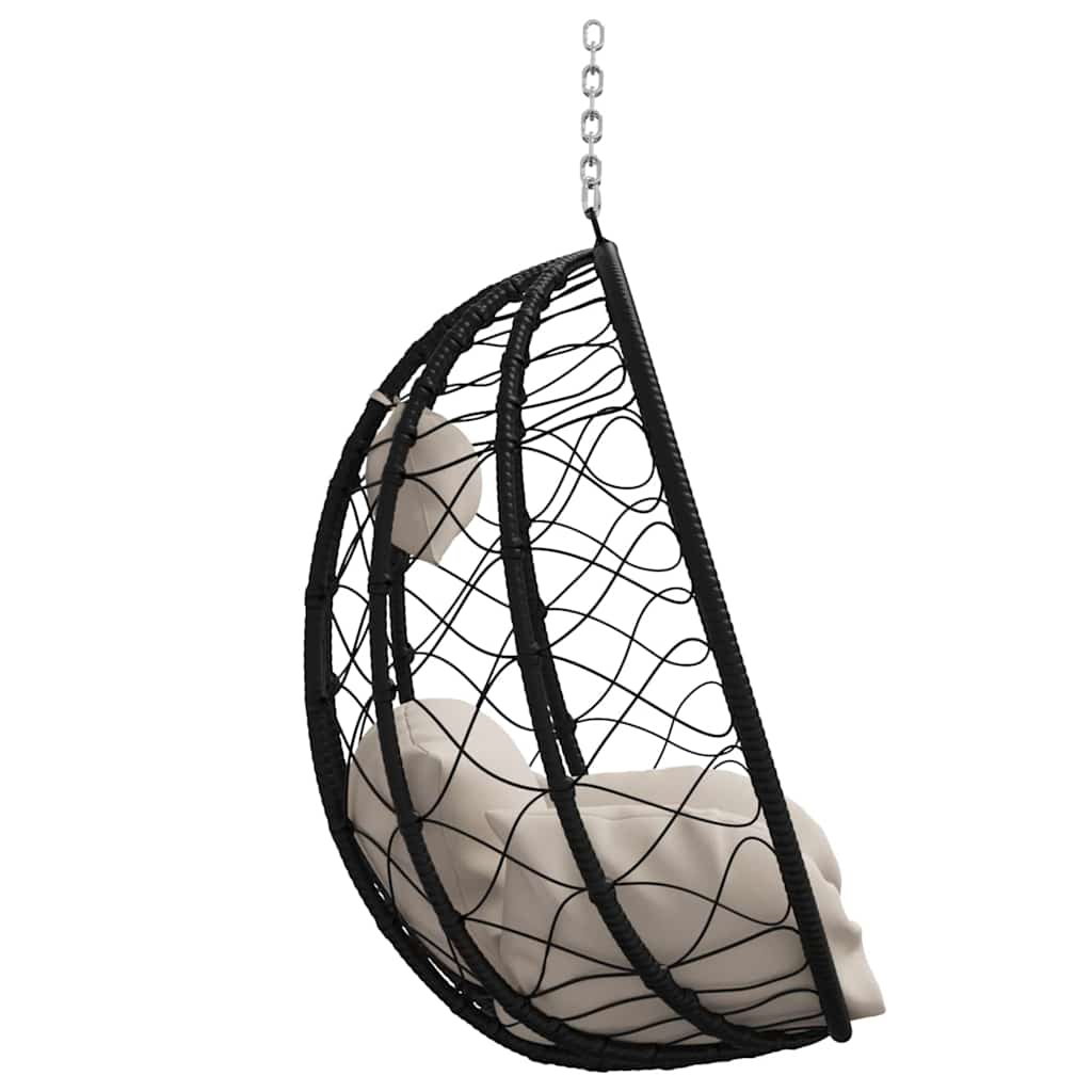 Hängendes Ei-Stuhl Taupe 91,5 x 54,5 x 107 cm Poly-Rattan