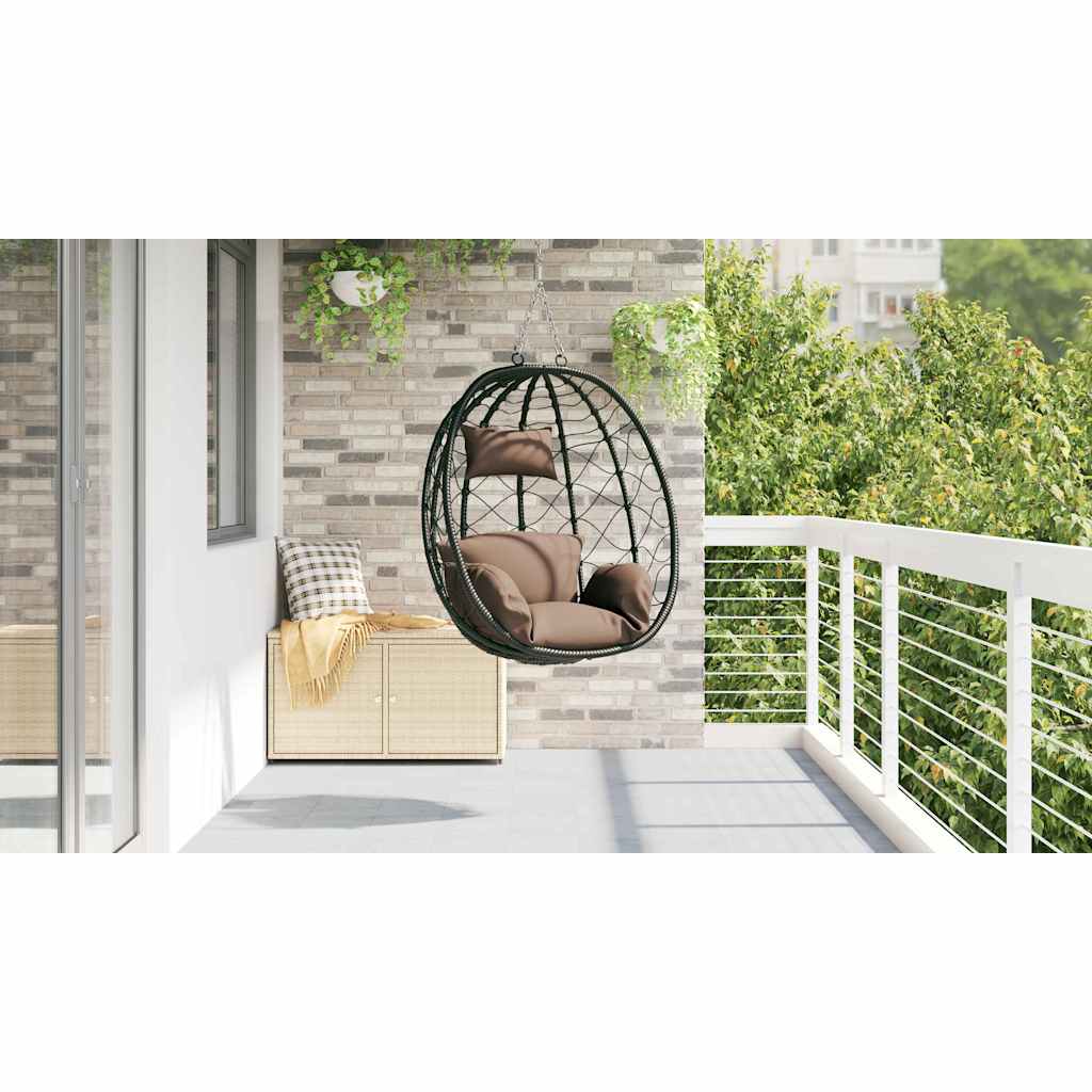 Hängendes Ei-Stuhl Poly-Rattan 91 x 54,5 x 107 cm Kaffeebraun