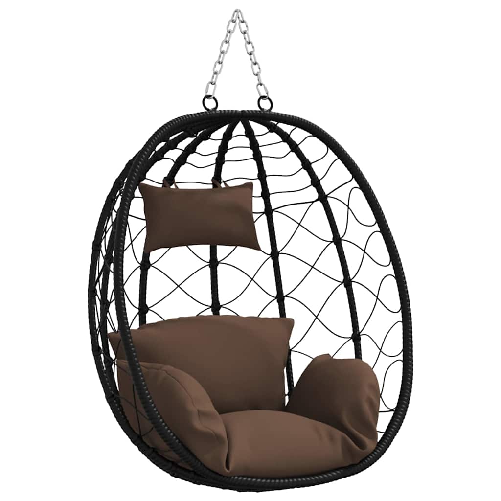 Hängendes Ei-Stuhl Poly-Rattan 91 x 54,5 x 107 cm Kaffeebraun