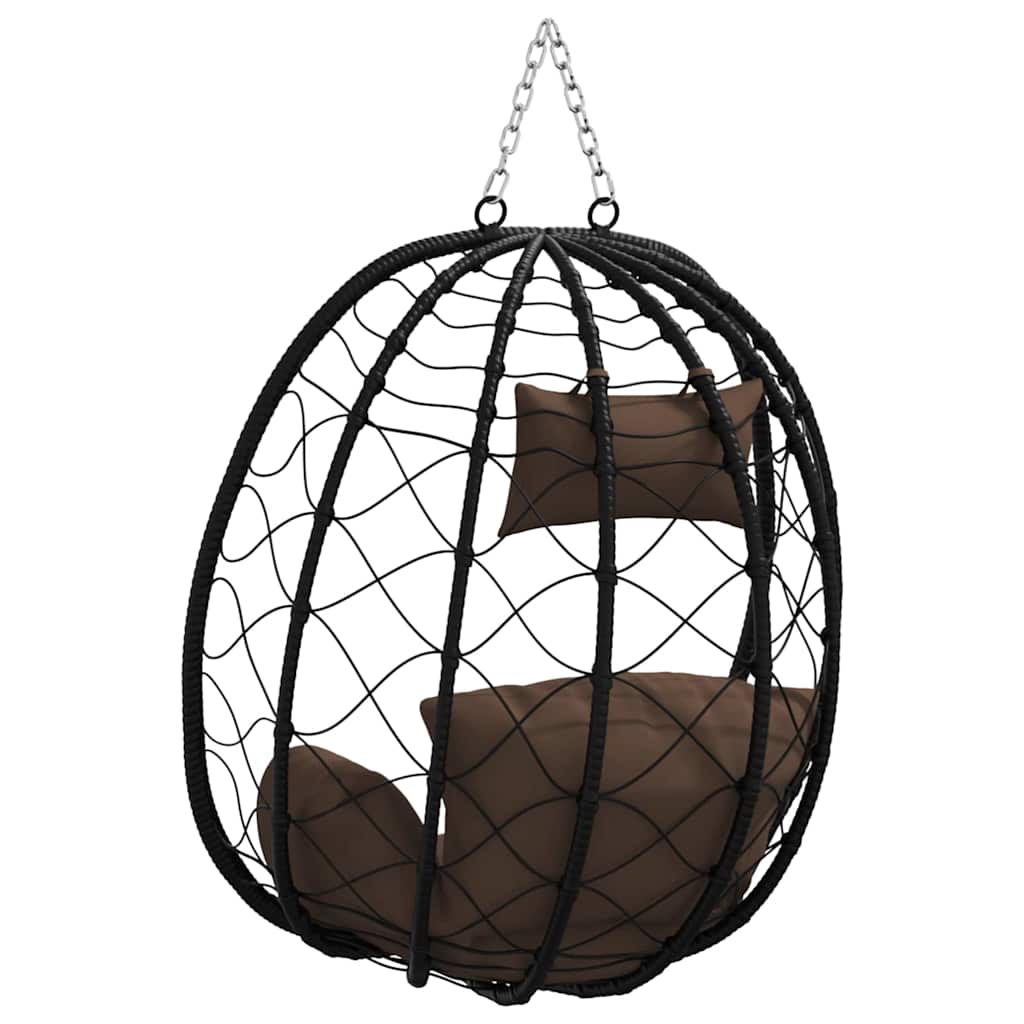 Hängendes Ei-Stuhl Poly-Rattan 91 x 54,5 x 107 cm Kaffeebraun
