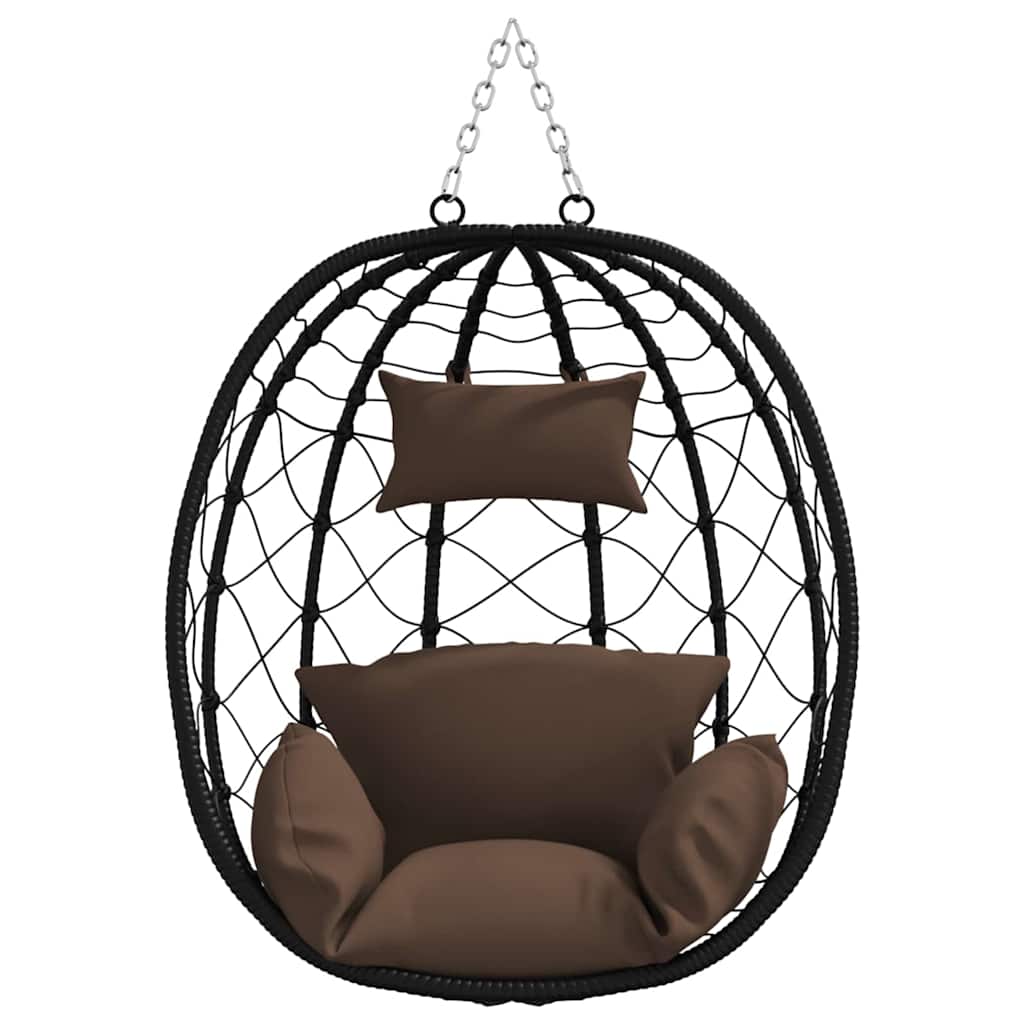 Hängendes Ei-Stuhl Poly-Rattan 91 x 54,5 x 107 cm Kaffeebraun