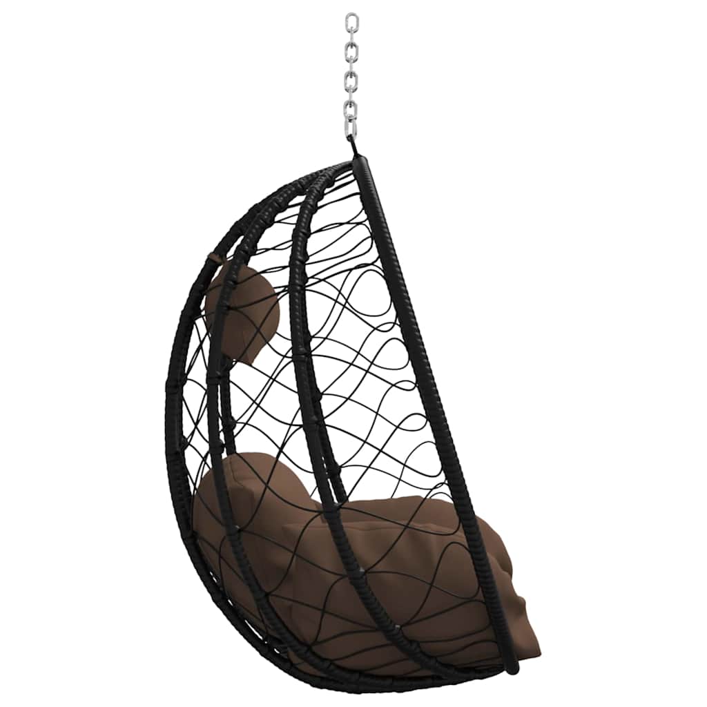 Hängendes Ei-Stuhl Poly-Rattan 91 x 54,5 x 107 cm Kaffeebraun