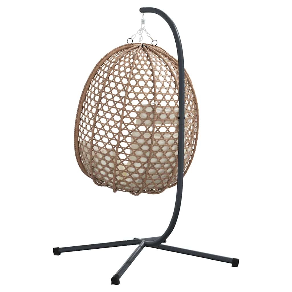 Hängendes Ei-Stuhl Hellcreme 104 x 100 x 191 cm Poly-Rattan