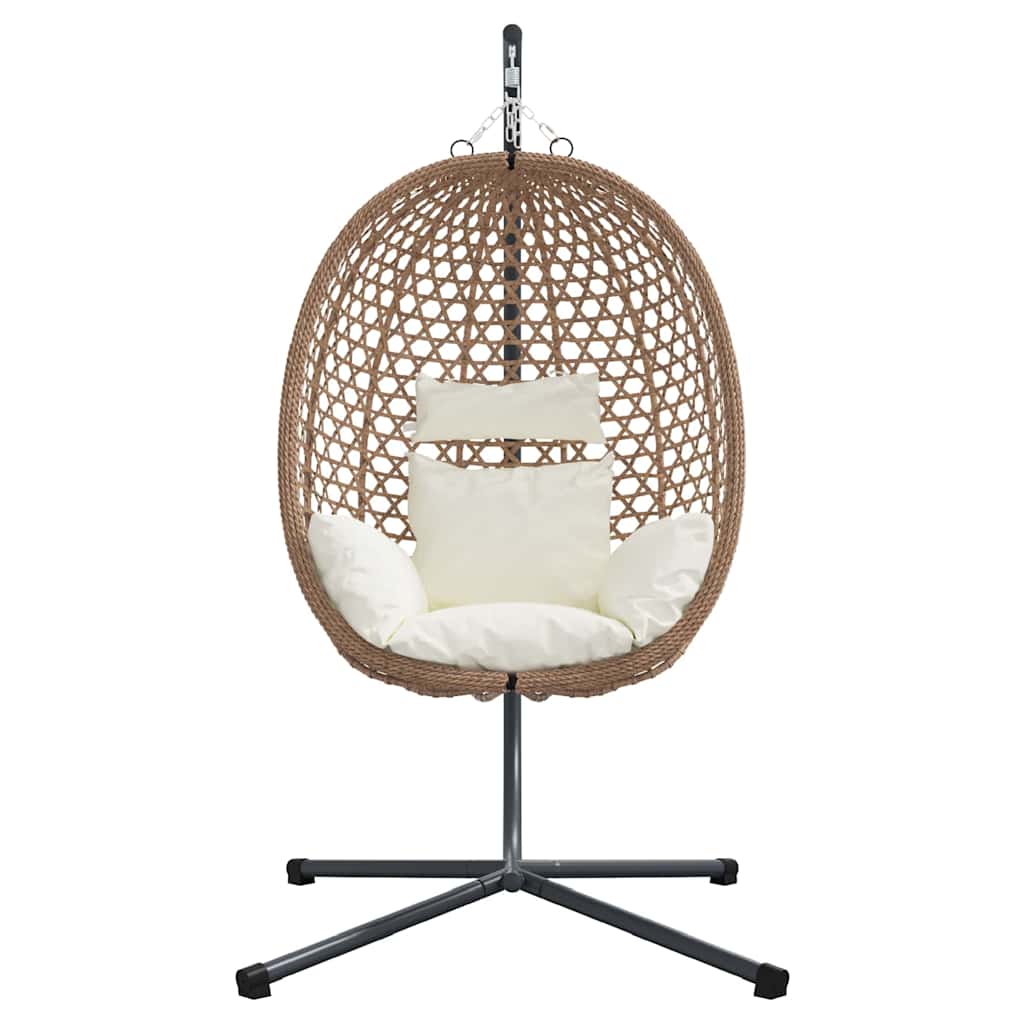 Hängendes Ei-Stuhl Hellcreme 104 x 100 x 191 cm Poly-Rattan