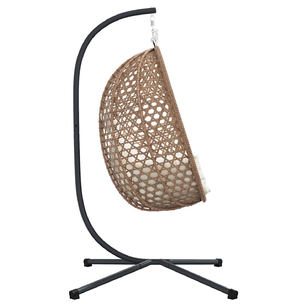 Hängendes Ei-Stuhl Hellcreme 104 x 100 x 191 cm Poly-Rattan
