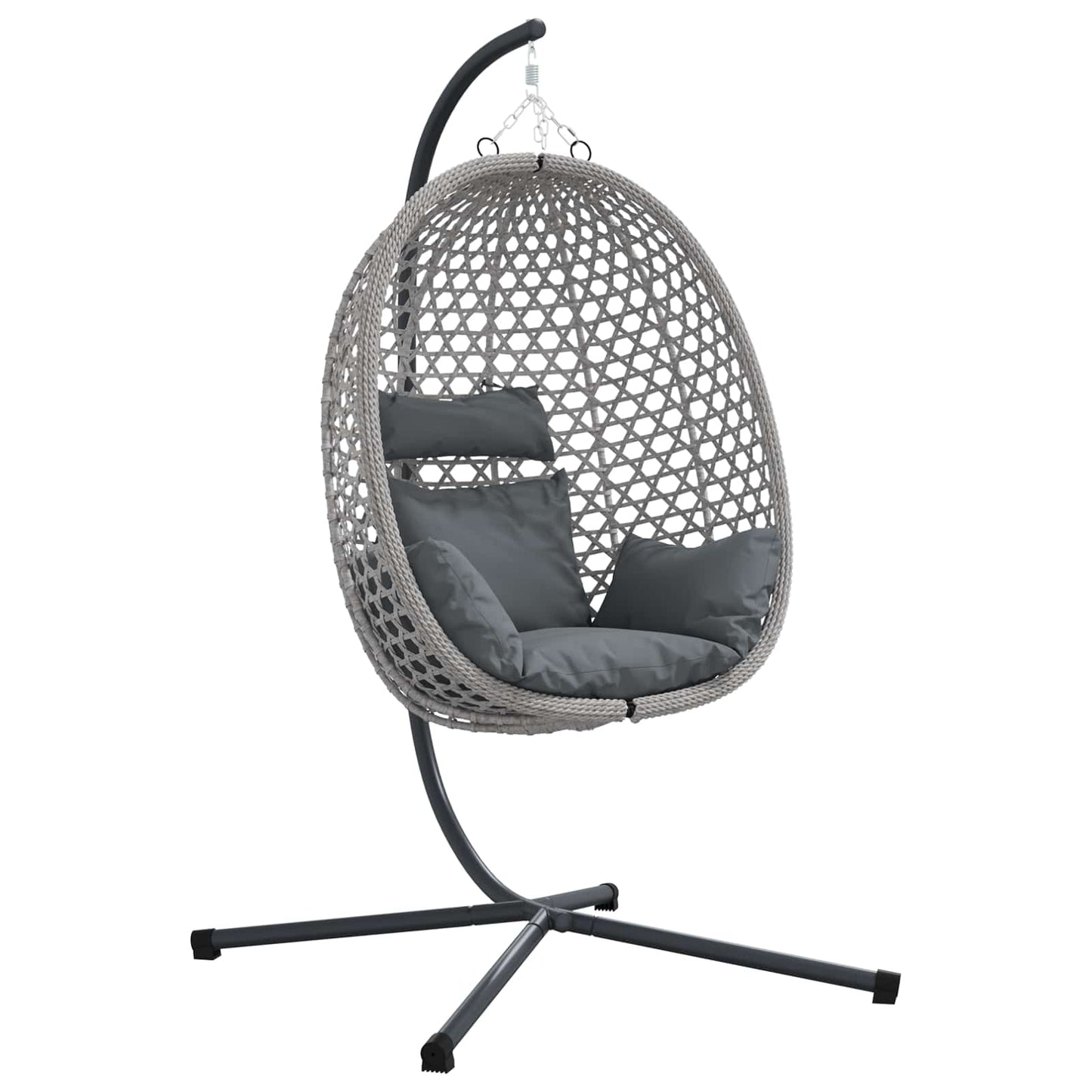 Hängendes Ei-Stuhl Anthrazit und Grau 104 x 100 x 191 cm