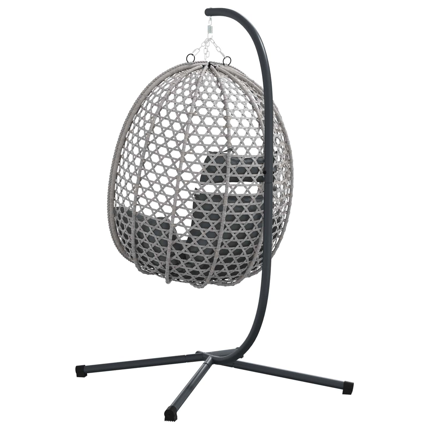 Hängendes Ei-Stuhl Anthrazit und Grau 104 x 100 x 191 cm