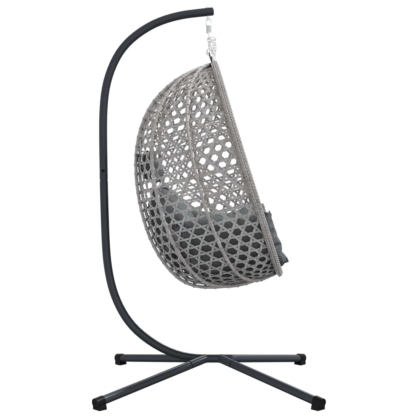 Hängendes Ei-Stuhl Anthrazit und Grau 104 x 100 x 191 cm
