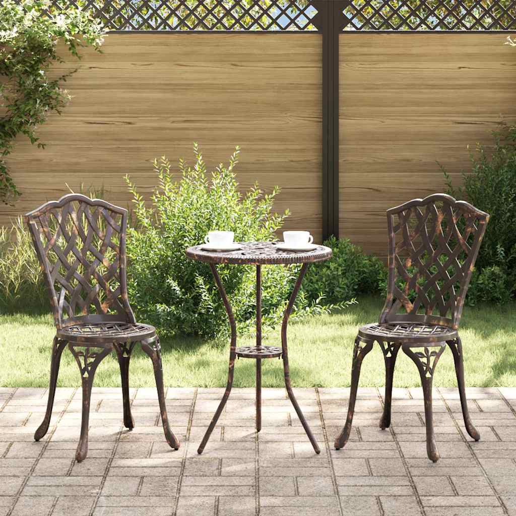 Garten Bistro Set 3 Stk. Bronze Aluminium