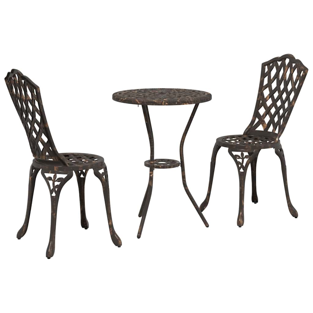 Garten Bistro Set 3 Stk. Bronze Aluminium