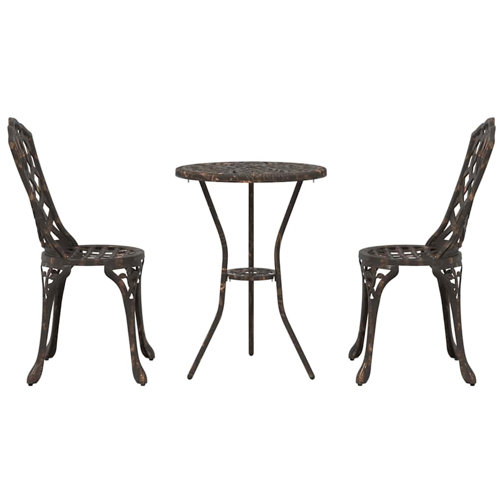 Garten Bistro Set 3 Stk. Bronze Aluminium