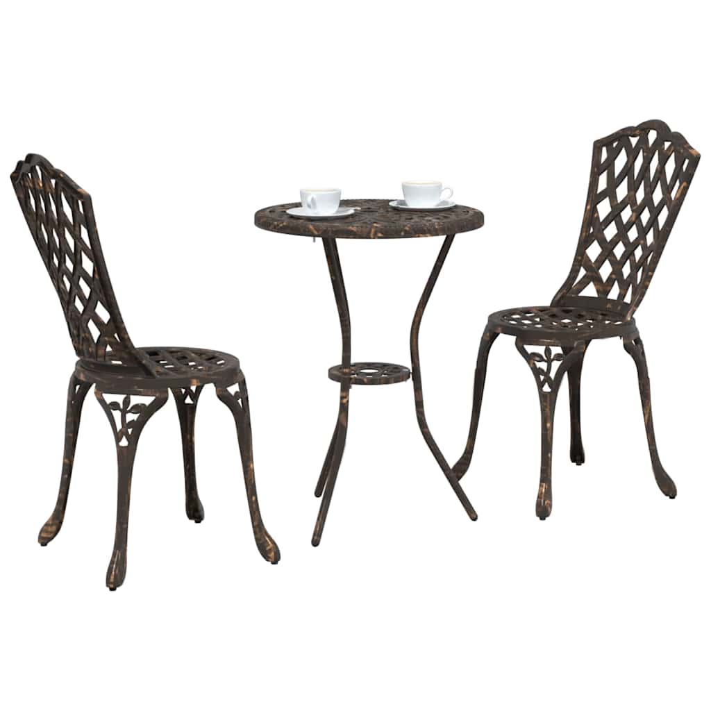 Garten Bistro Set 3 Stk. Bronze Aluminium