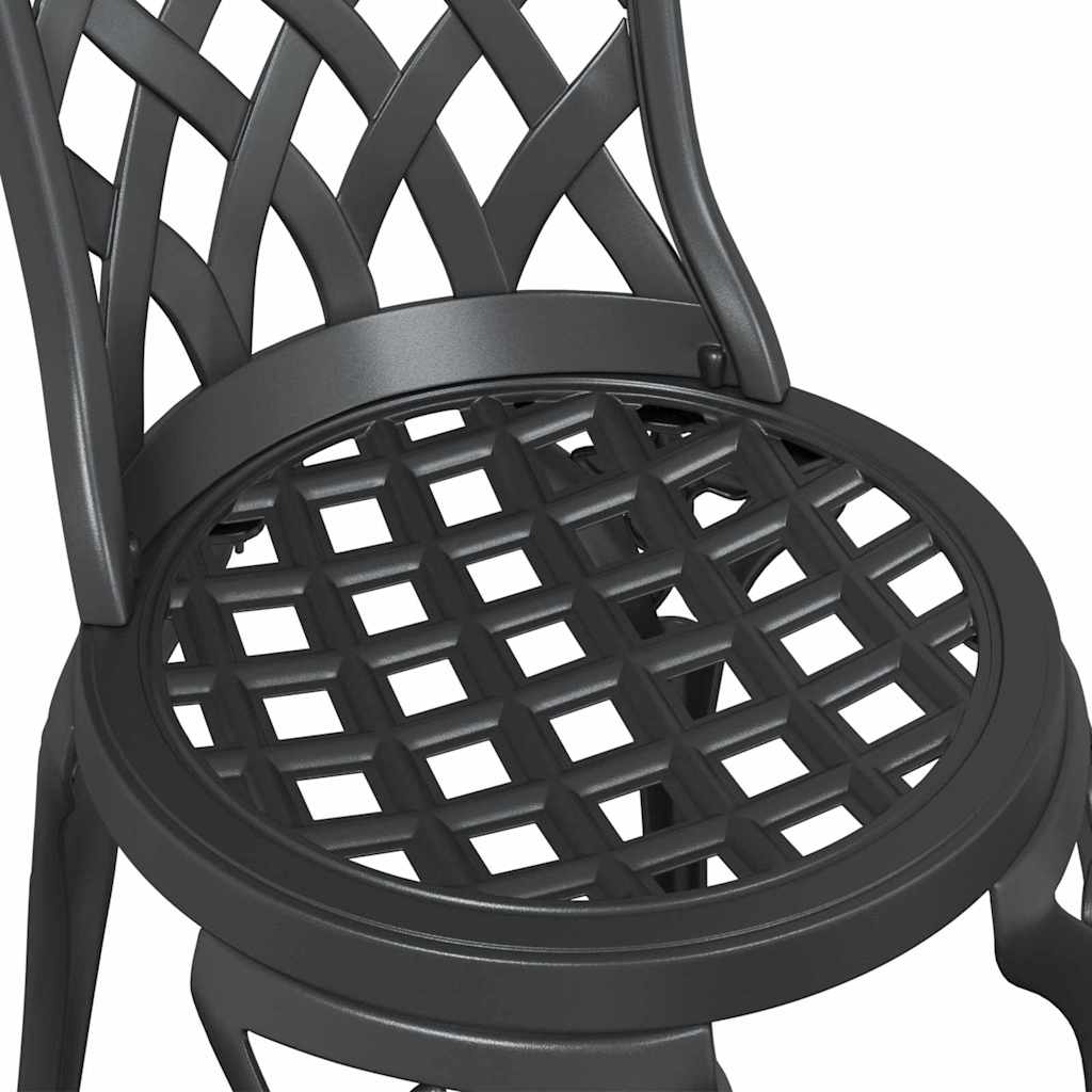 Garten Bistro Set 3 Stk. Schwarz Aluminium